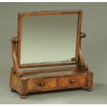An early 19th century mahogany framed dressing table mirror,