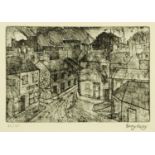 Percy Kelly, Limited Edition etching, "Stormy Day, Cockermouth" 21/75.