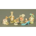 Six Beswick Beatrix Potter figures, comprising "Benjamin Ate a Lettuce Leaf",