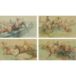 After M Dorothy Hardy, four coloured horse racing prints. 29 cm x 48 cm.