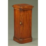 A 19th century mahogany pedestal pot cupboard, of square pedestal form with canted corners,