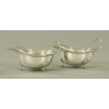 A pair of silver sauce boats, Asprey & Co.