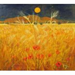 June Bennett (British 1935-2013), "Harvest Moon", signed and dated 2008-10, oil on canvas.