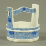 A Japanese Seto porcelain pail, late 19th century,