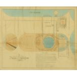 A Victorian "Diagram of Dispensations" after T Grey 1871, hand coloured, 46.5 cm x 57 cm.
