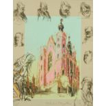 Feliks Topolski, "Lord Hailsham", signed, screen print 121/275. 66 cm x 50 cm.