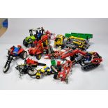 Quantity of Mainly Lego Technic comprising various built kits. Tractor, Truck and Excavator plus