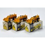 Trio of NZG Small Scale CAT 920 Wheel Loaders. G to E in Boxes. (3)