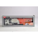 WSI 1/50 High Detail Diecast Truck Model comprising DAF XF SUPER SPACE CAB 4x2 SEMI BOX TRAILER -