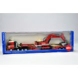 Siku 1/50 Diecast Truck Issue. No. 3930 MAN Heavy Haulage Transporter with Tracked Excavator Load.