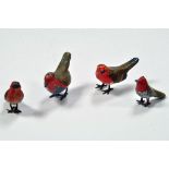 Rare Britains Lead Metal Christmas Noveltie series issues comprising Robins x 4. F to G. (4)