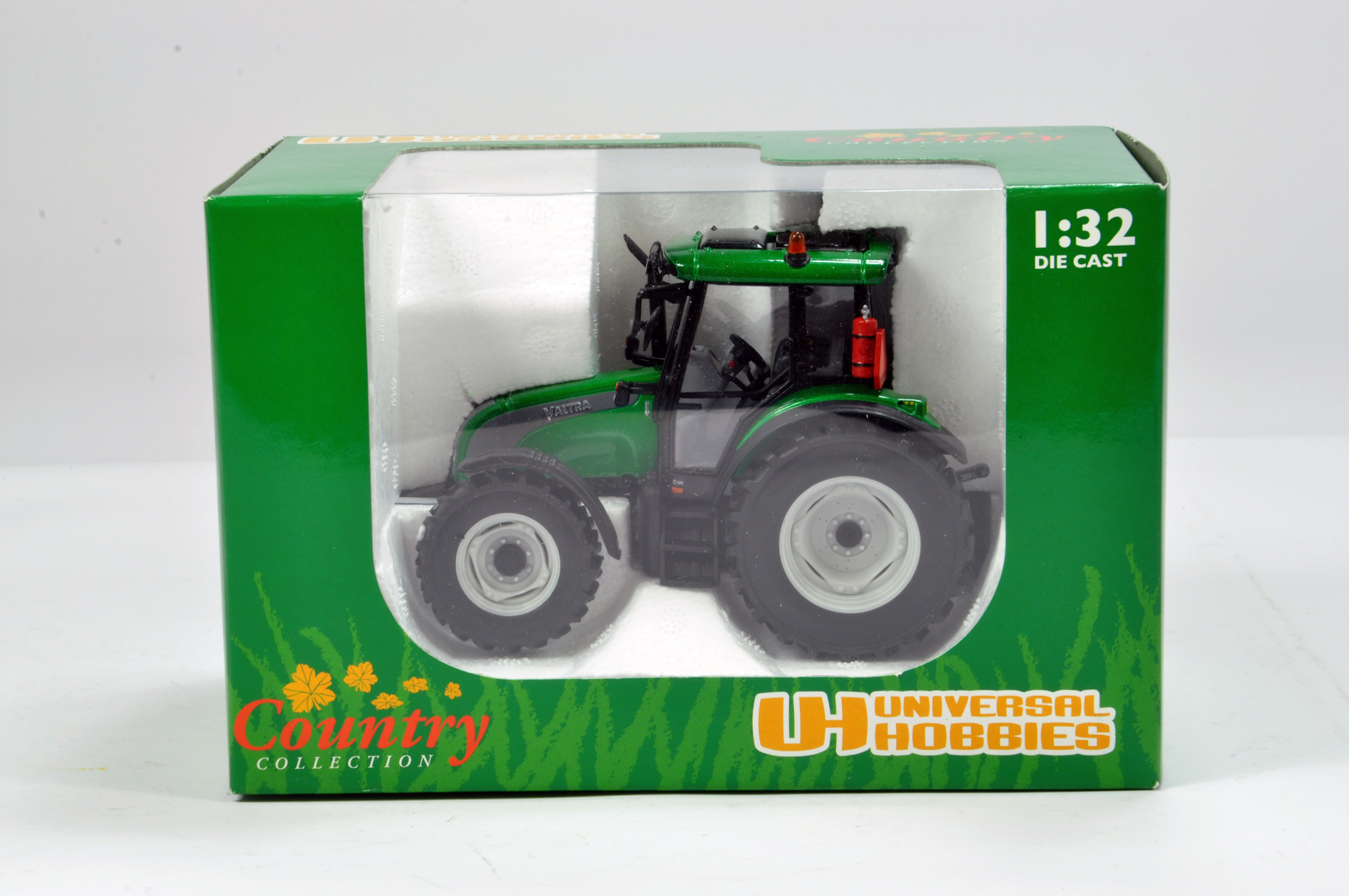 Universal Hobbies 1/32 Valtra C Tractor. Green. M in Box.