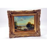 Desire (RENARDT) Thomassin (Swiss - 1858 – 1933) signed original 8 x 10 oil work of a river scene.