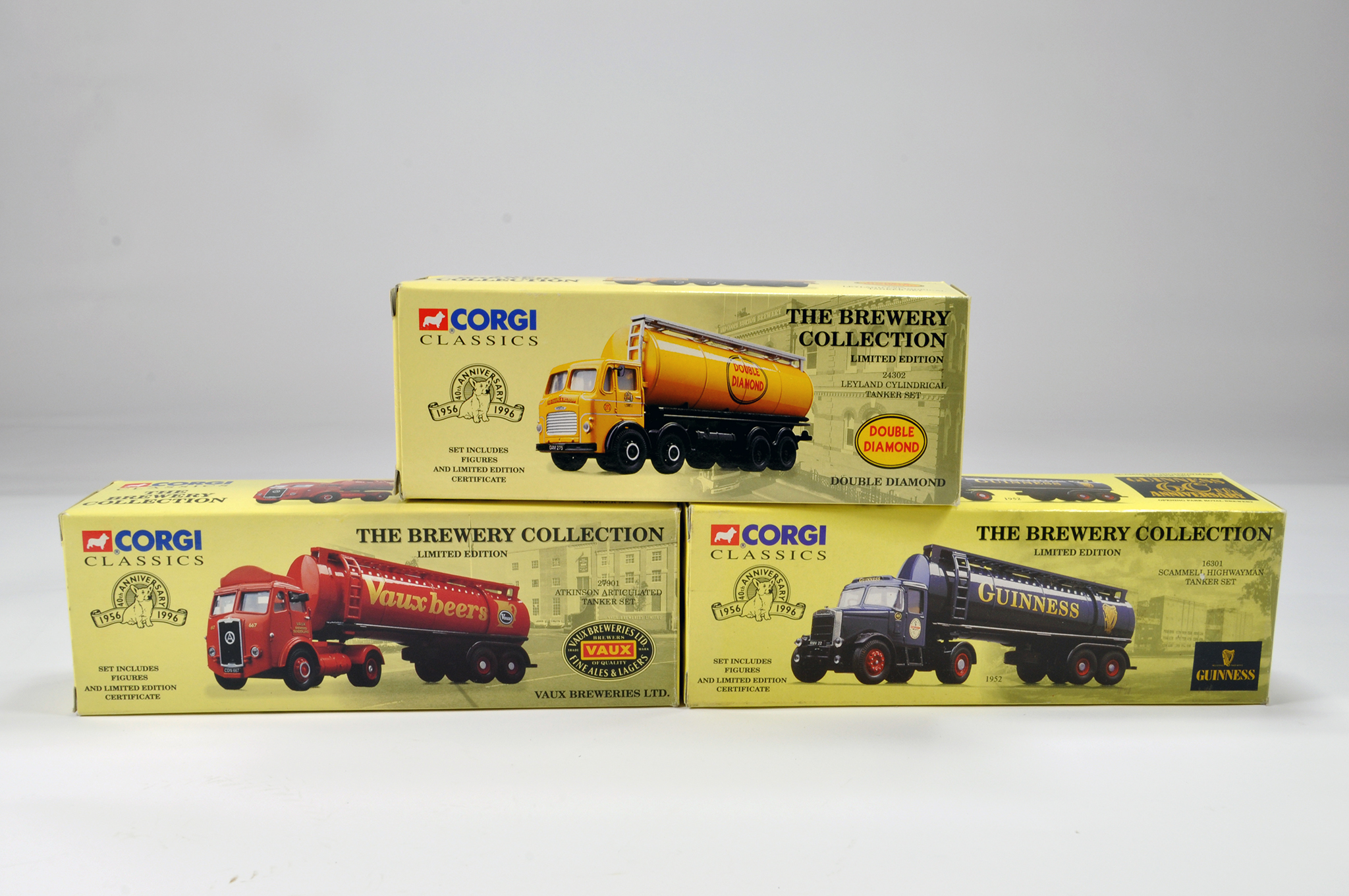 Corgi Commercial Truck Diecast Group. Comprising No. 24302 Leyland Tanker (Double Diamond), 27901