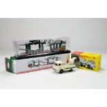 Diecast Commercial Duo comprising Atlas Dinky Bedford Crash Truck plus Oxford Eddie Stobart Scania