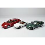 Diecast 1/18 car selection comprising various issues; Porsche, Aston Martin etc. Generally VG to