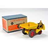 Dinky No. 562 Dumper Truck in yellow with red metal wheels. Generally E in VG Box.