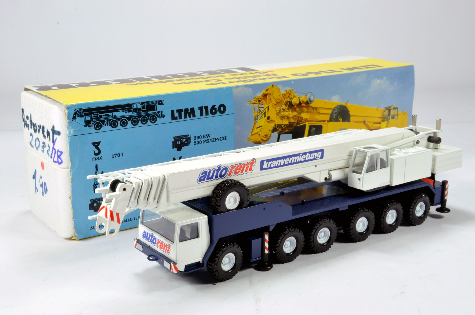 Conrad 1/50 Construction Diecast No. 2082 Liebherr LTM 1160 Mobile Crane. Autorent. Very Scarce