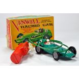 Elm Empire Made Plastic Vanwall Racing Car. Battery Operated (untested). Bright example in G Box.