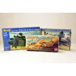 Trio of plastic model kits comprising Revell. Acadamy and Kopro issues. Vendor informs kits are