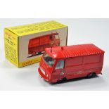 French Dinky No. 570P Peugeot J7 Van Pompiers in red including concave hubs, roof light plus aerial.