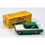 Dinky No. 189 Triumph Herald Saloon in two-tone white, green with silver trim and chrome spun
