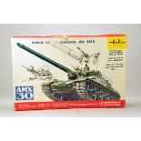 Trio of AMX Plastic Kits comprising Tank, Anti-Aircraft and Self Propelled Gun. Vendor informs