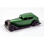 Dinky No. 30c Daimler with green body, black chassis and ridged hubs. Bright example is E.