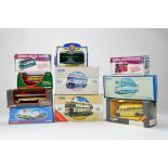 An assortment of various diecast model bus models from various makers including Corgi, Oxford Etc.