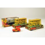 Assorted diecast group including Dinky Bus x 2 plus Corgi Tank and one other. NM to M in Boxes. (4)