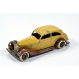 Dinky Pre-War No. 30B Rolls Royce with tan body, brown (touched in) chassis, black smooth hubs and