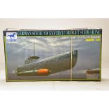 Bronco Plastic Model Kit comprising 1/35 German Seehund Submarine. Vendor informs kit is complete.