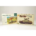 FROG 1/48 Wilys MB Jeep plus Otaki 1/48 Marder Tank. Vendor informs kits are complete.