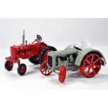 Pair of Diecast model tractor models in 1/16 scale comprising UH Fordson and Ertl farmall. Generally