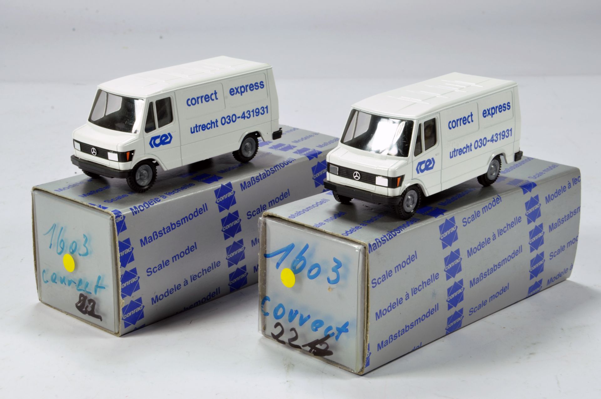 Conrad 1/50 Construction Diecast No. 1603 Mercedes Benz Service Vans. Correct Express. Scarce