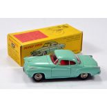 French Dinky No. 549 Borgward Isabella Coupe in turquoise with red interior and silver trim.