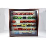 Impressive Wooden Presentation Cabinet of Diecast Bus Models. Includes Cabinet and Models.