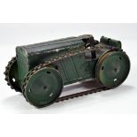 Triang Clockwork Tracked Crawler tractor in green. Possibly overpainted. F.