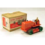 Dinky No. 563 Heavy Tractor in orange with green tracks. Fine example is NM in G to VG Box.