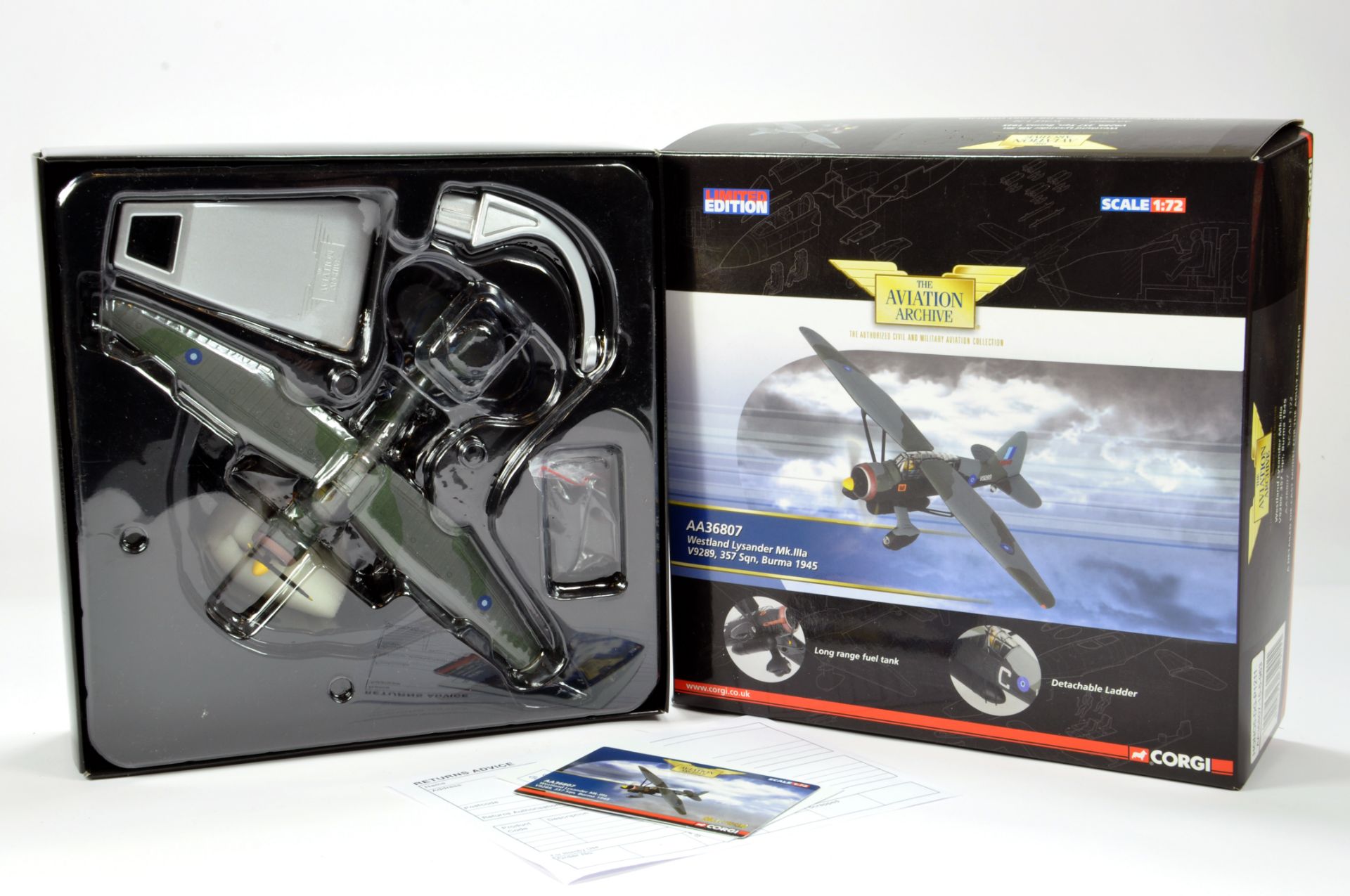 Corgi 1/72 Diecast Aircraft No. AA36807 Westland Lysander. Generally VG to E in Box.