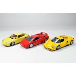 Diecast 1/18 car selection comprising various issues; Ferrari, Porsche etc. Generally VG to E. (3)