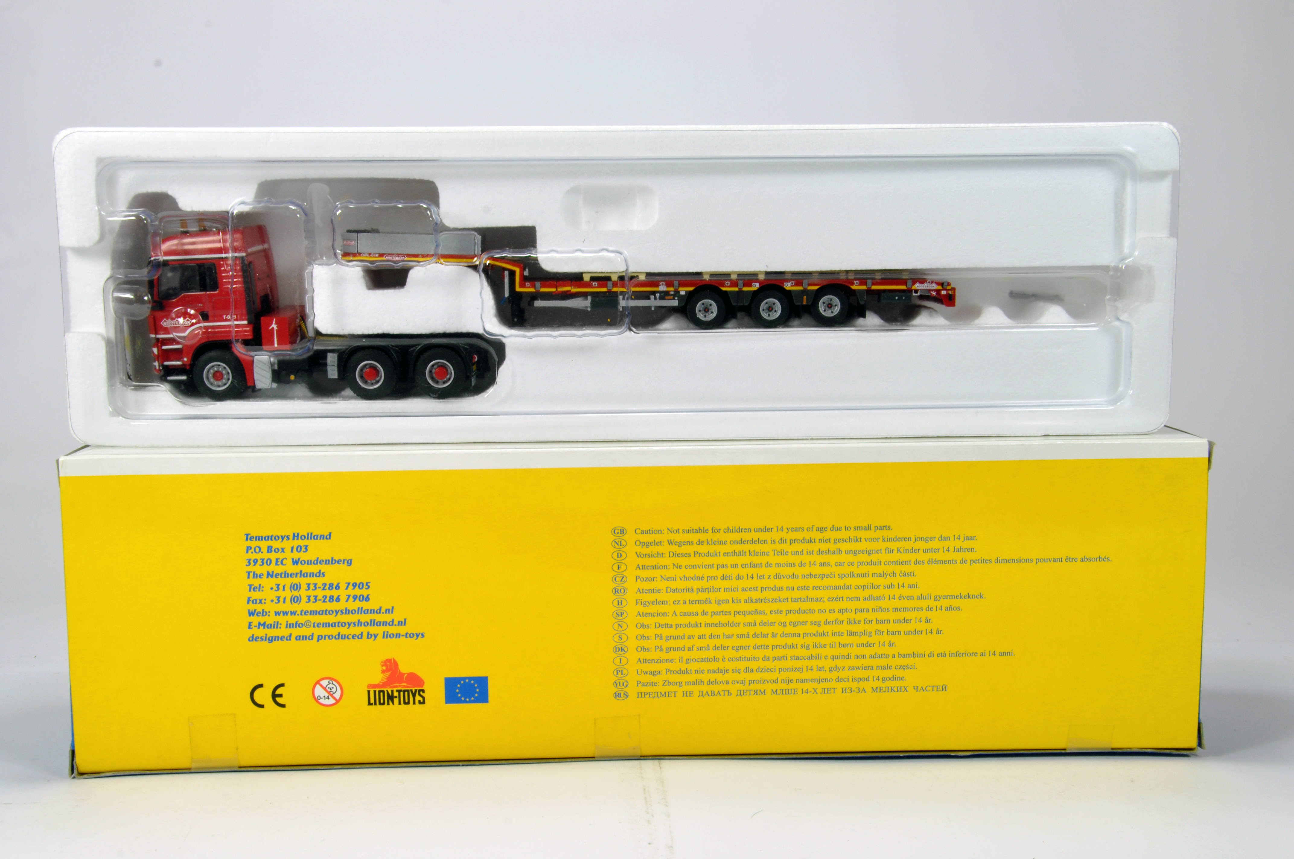 Lion Toys for Tematoys 1/50 Commercial Diecast Precision Truck Issue Comprising MAN Nooteboom Low