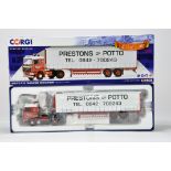 Corgi 1/50 Commercial Diecast Truck Issue comprising CC15502 Volvo F10 Curtainside. Prestons of