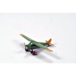 Dinky No. 60C Percival Gull aeroplane in green with yellow trim. Generally VG to E.