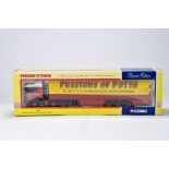 Corgi 1/50 Commercial Diecast Truck Issue comprising 76404 Scania Curtainside. Prestons of Potto. NM