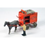 Matchbox Moko Lesney Toys large scale Horsedrawn Milk Float in burnt orange body with a load of 4