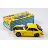 Corgi No. 345 MGC GT Competition Model with yellow body and black interior. E in E Box.