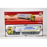 Corgi 1/50 Commercial Diecast Truck Issue comprising CC15205 MAN TGX Fridge Trailer. McBurnley