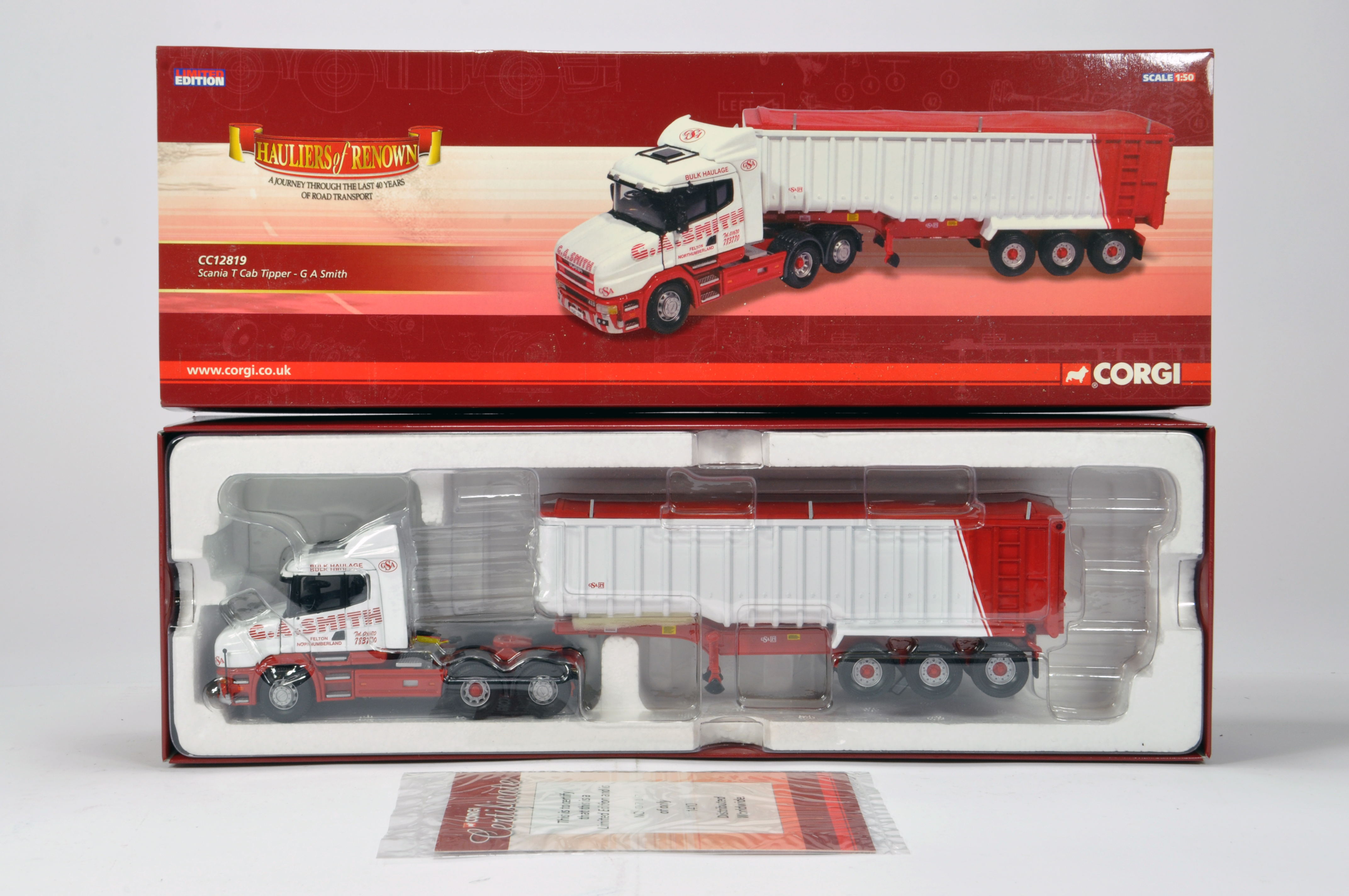 Corgi 1/50 Commercial Diecast Truck Issue comprising CC12819 Scania T Tipper. G A Smith. NM to M