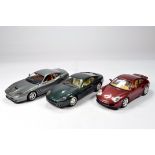 Diecast 1/18 car selection comprising various issues; Ferrari, Aston Martin etc. Generally VG to